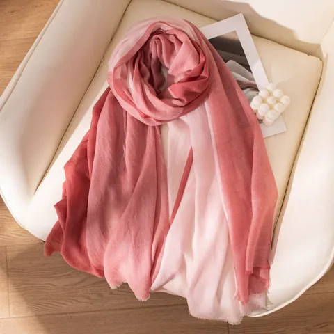 Gradient Wool Scarf For Women Men Lightweight Soft Warm Shawl Autumn Winter Fashion Long Blanket Wrap Accessories
