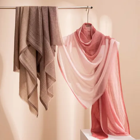 Gradient Wool Scarf For Women Men Lightweight Soft Warm Shawl Autumn Winter Fashion Long Blanket Wrap Accessories