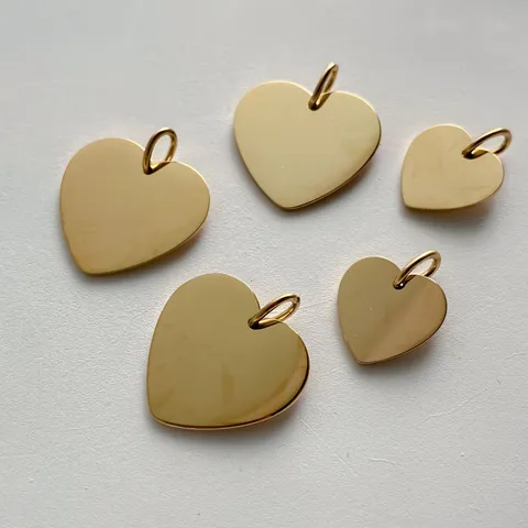 Stainless Steel Heart Charms Blank Stamping Tags Polished Metal Heart Pendants For DIY Jewelry Making Crafts Findings