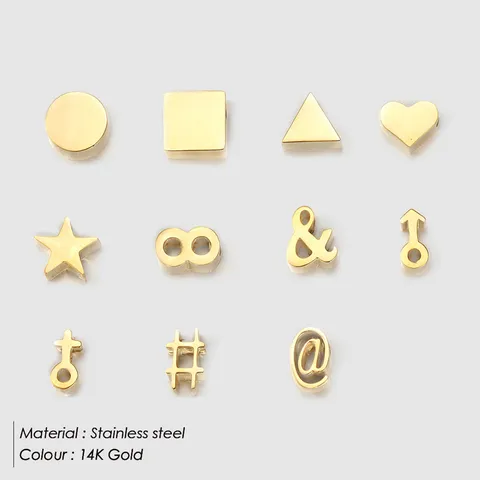 Stainless Steel Geometric Symbols Charms Heart Star Infinity Pendants Electroplated Metal Craft Findings DIY Jewelry Making