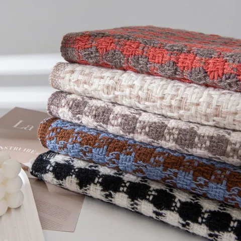 Sciarpa Classica in Lana con Motivo Pied de Poule Unisex Inverno Ispessita Calda Foulard Frange Nappe Morbida Sciarpa per Tempo Freddo