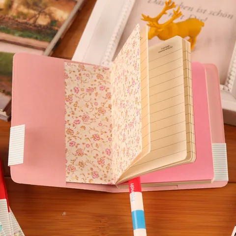 Mini Smiley Face PVC Cover Notebook Cute Cartoon Student Diary Memo Pad