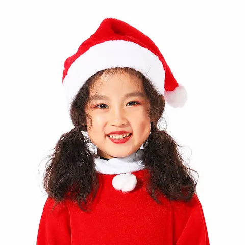 Plush Christmas Hat Santa Hat Red White Xmas Party Decoration For Kids And Adult Holiday Festive Headwear