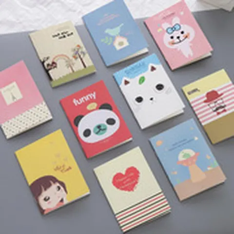 Cuaderno Mini de Dibujos Animados Portátil Lindo Bloc de Notas de Bolsillo Estudiante Escritura Diaria Escuela Regalo de Papelería Creativa