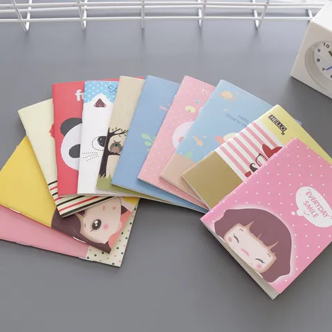 Cuaderno Mini de Dibujos Animados Portátil Lindo Bloc de Notas de Bolsillo Estudiante Escritura Diaria Escuela Regalo de Papelería Creativa