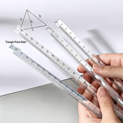 Règle d'Échelle Triangulaire transparente Règle de Mesure de Dessin Technique en Plastique Fournitures de Bureau pour Étudiants