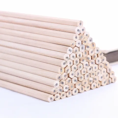 Wooden HB Pencil Student Writing Stationery Round Triangular Hexagonal Barrel Pencil