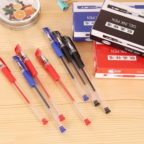 Gel Ink Pen Fine Point Black Blue Red Ink Writing Pens Smooth Writing Office School Stationery Supplies