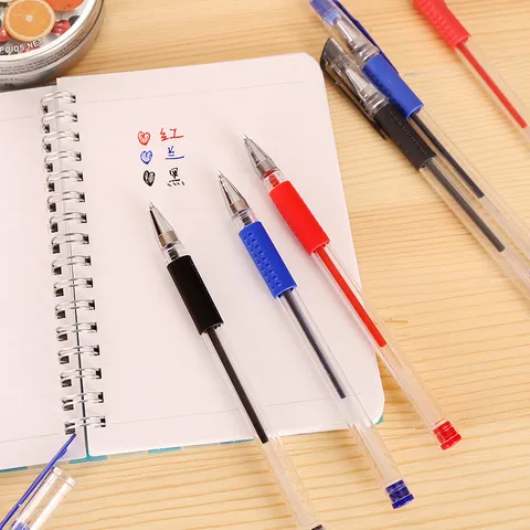 Gel Ink Pen Fine Point Black Blue Red Ink Writing Pens Smooth Writing Office School Stationery Supplies
