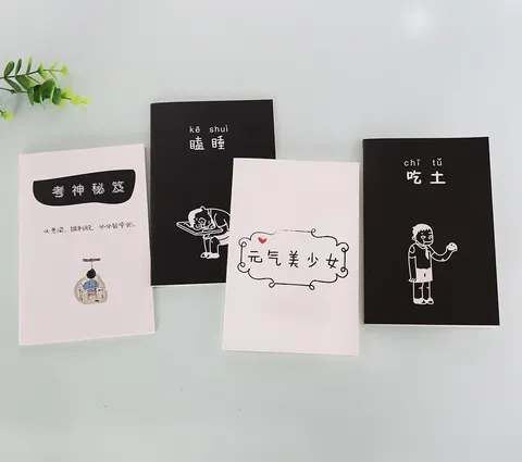 Korean Style Creative Student Notebook Cute Text Cover Thread Stitched Journal Notepad Office School Stationery Gift