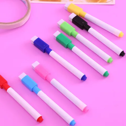 Kids Dry Erase Whiteboard Pens With Eraser Cap 8-Count Colorful Magnetic Markers For Drawing School Office Writing Supplies
