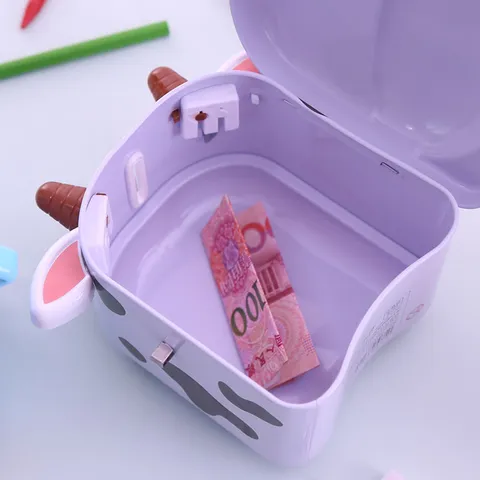 Niedliche Cartoon Kuh Spardose Metall Weißblech Geldkasten Kinder Kreative Münze Spardose Kinder Geschenk Zimmer Dekoration