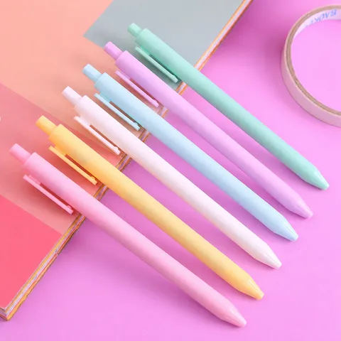 Macaron Gel Pen Student Study Stationery Office Supplies Fine Point Black Ink Cute Writing Pen Writing Instrument