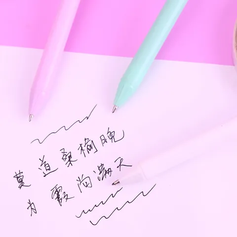 Macaron Gel Pen Student Study Stationery Office Supplies Fine Point Black Ink Cute Writing Pen Writing Instrument