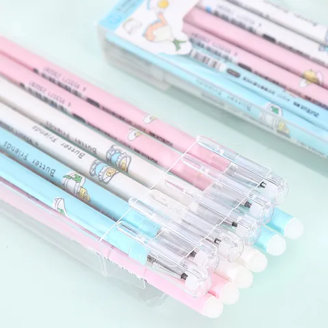 Erasable Gel Pens Cute Cartoon Writing Pens Black Blue Ink Neutral Pens Student Stationery Office Supplies