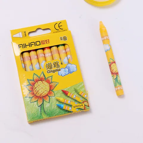Sunflower Cartoon Children Crayons Boxed Kids Art Painting Drawing Colorful Stationery Supplies