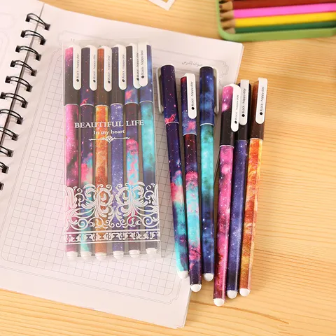 Creative Starry Sky Gel Pen For Student School And Office Writing Smooth Black Ink Rollerball Pen Writing Instrument