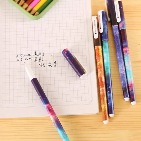 Creative Starry Sky Gel Pen For Student School And Office Writing Smooth Black Ink Rollerball Pen Writing Instrument