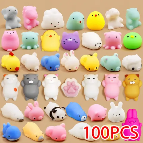 Cute Animal Squishy Toys Assorted Styles Soft TPR Stress Relief Fidget Toys For Kids Students Daily Relaxing Play