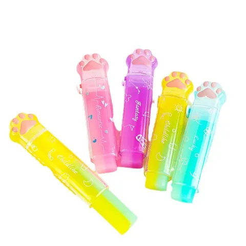 Creative Cat Paw Push Pull Jelly Eraser Cute Plastic Retractable Student Stationery School Supplies Correction Tool