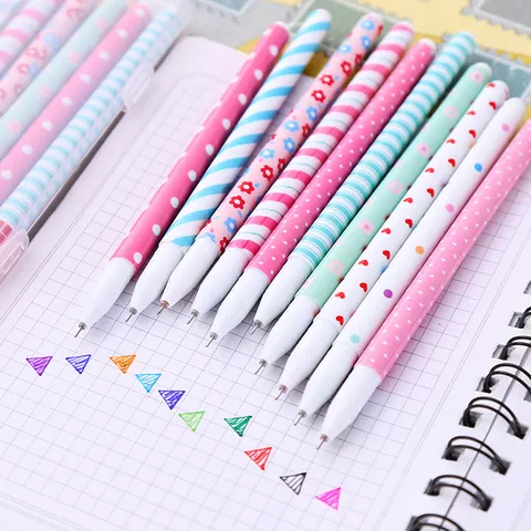 Creatieve Schattige Bloem Gekleurde Gelpennen Plastic Kantoor School Schrijven Kantoorartikelen Meerkleurige Pennen
