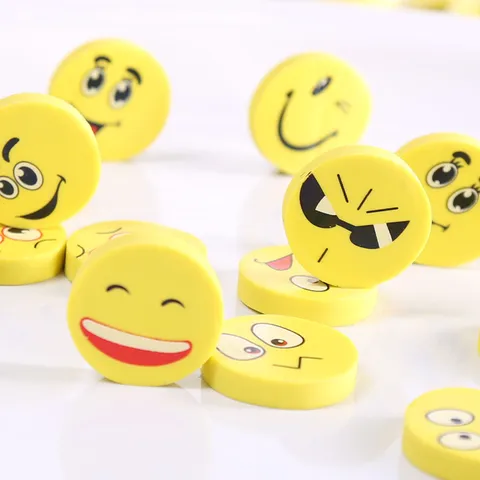 Leuke Cartoon Smiley Gezicht en Fruit Gum Kinderen School Schrijfwaren Rubber Gum Leuke Expressie Schoolbenodigdheden