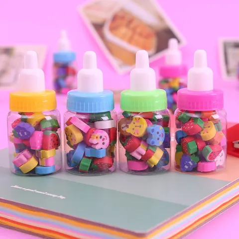 Leuke Cartoon Dier en Fruit Gum Set Creatieve Mini Rubber Gommen voor Studenten Schoolbenodigdheden Kinderen Cadeau