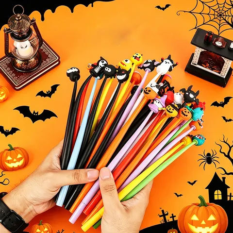 Halloween Shaker Gel Pen Cute Cartoon Pumpkin Ghost Novelty School Stationery Student Writing Pen Gift