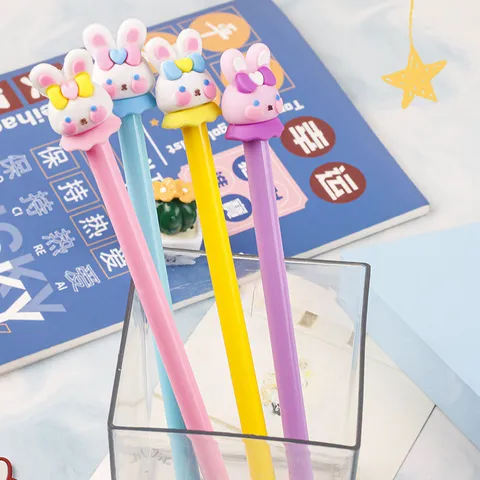 Cute Cartoon Rabbit Gel Pen Student Writing Signature Pen Plastic Ballpoint Pen Office Stationery Writing Tool