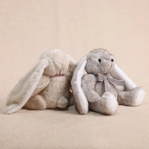 Mignon Lapin Aux Longues Oreilles Peluche Jouet Poupée Animal En Peluche Nœud Papillon Doux Oreiller Compagnon Cadeau