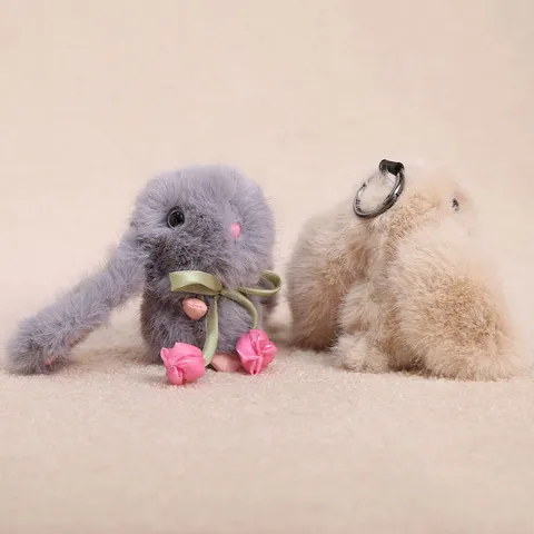 Carino Tulipano Coniglio Peluche Giocattolo Ciondolo Cartone Animato Animale Stuffed Bambola Borsa Portachiavi