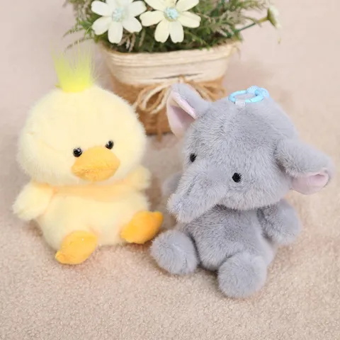 Carino Animale Peluche Portachiavi Imbottito Cartone Animato Bambola Elefante Anatra Pinguino Coniglio Gatto Panda Borsa Pendente Regalo