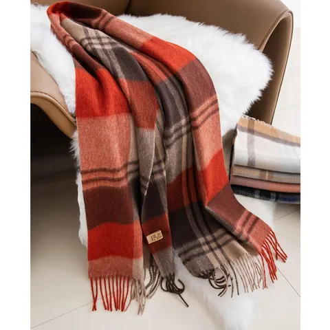 Inverno Ispessito Lana Sciarpa Donne Uomini Versatile A Quadri Blocco di Colore Nappe Caldo Lungo Collo Sciarpa Moda Casual Freddo