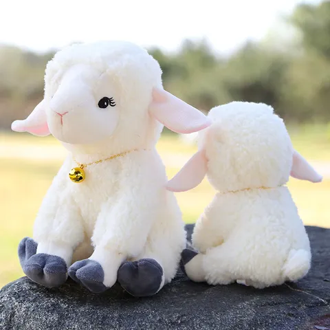 Cute Simulation Sheep Plush Toy Stuffed Animal Soft Fluffy Lamb Doll Kids Companion Birthday Gift Home Decor