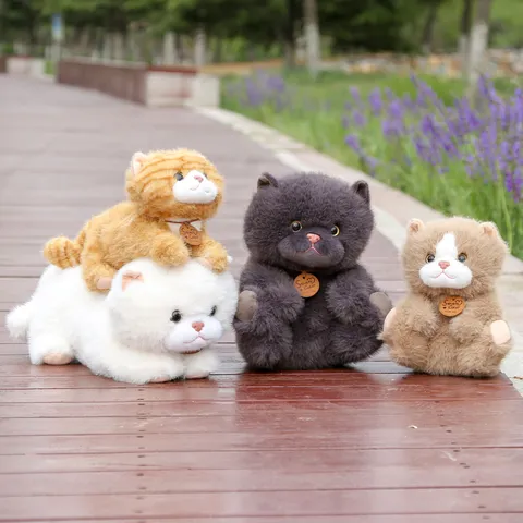 Simpatico Gatto Pigro di Simulazione Peluche Bambola Animale Impagliato Morbido Soffice Gattino Cuscino Decorazione per la Casa Regalo per Bambini