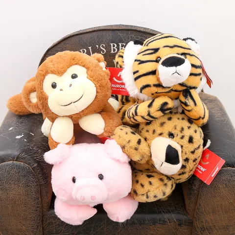 Süßes Tier Plüschtier Leopard Affe Tiger Schwein Gestopfte Puppe Weiches Plüschtier Kinder Geburtstagsgeschenk