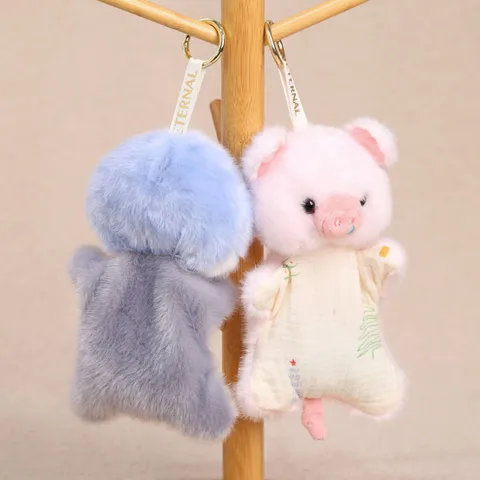 Cute Cartoon Animal Plush Toy Bag Pendant Stuffed Doll Cute Key Chain Stress Relief Toy Kids Gift