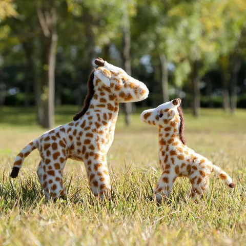 Simulation Standing Giraffe Plush Toy Stuffed Animal Soft Deer Doll Cute Kids Companion Toy Home Decor Gift