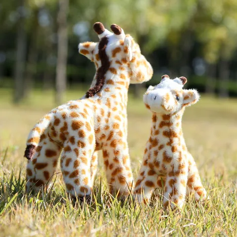 Simulation Standing Giraffe Plush Toy Stuffed Animal Soft Deer Doll Cute Kids Companion Toy Home Decor Gift
