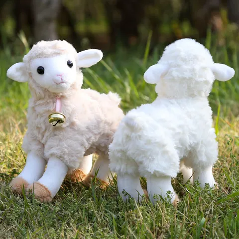 Simpatico Peluche di Pecora Bambola di Peluche Animale con Campanello Regalo di Compleanno per Bambini