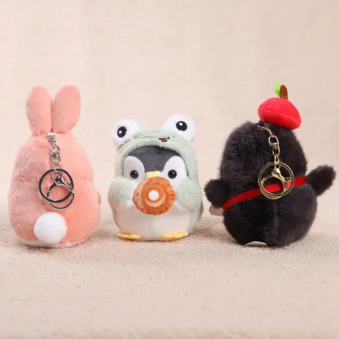 Carino Pinguino Peluche Ciondolo Borsa Kawaii Animale Frutta Cosplay Bambola Portachiavi Zaino Appendere Ornamento Regalo