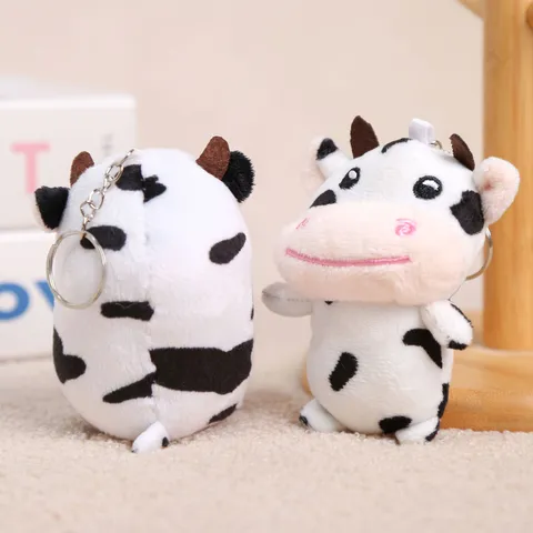 Simpatico ciondolo giocattolo in peluche di vitellino bambola animale farcito morbido portachiavi borsa ornamento appeso regalo