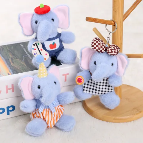 Süßer Kleiner Elefant Plüschtier Schlüsselanhänger Gestopftes Tier Taschenanhänger Cartoon Tier Puppe Rucksack Ornament Kinder Geschenk