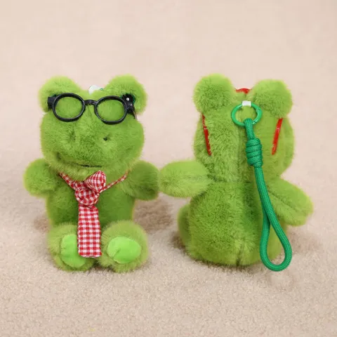 Llavero de Juguete de Peluche de Rana Lindo Animal de Peluche Colgante de Bolso Suave Dibujos Animados Rana Muñeca Llavero Regalo Para Niños