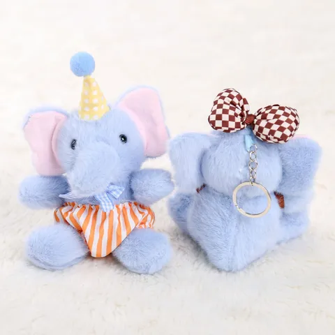 Süßer Kleiner Elefant Plüschtier Schlüsselanhänger Gestopftes Tier Taschenanhänger Cartoon Tier Puppe Rucksack Ornament Kinder Geschenk