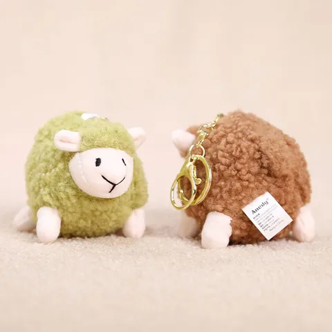 Süßes Liegendes Kleines Schaf Plüschtier Anhänger Weiches Tier Stoffpuppe Taschenornament Schlüsselanhänger Geschenk Für Kinder