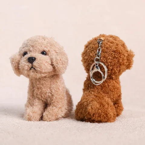 Cute Teddy Dog Plush Pendant Toy Soft Stuffed Puppy Doll Backpack Hanging Ornament Keyring