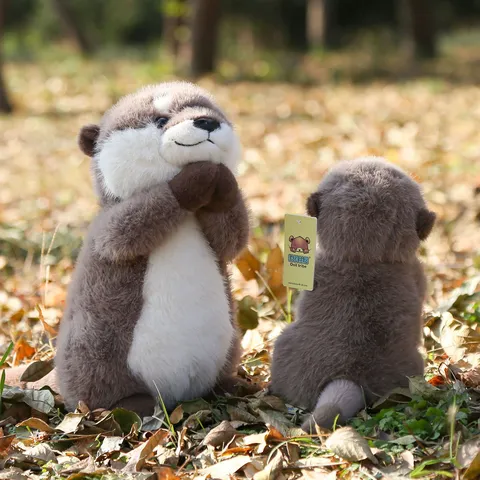 Simulation Otter Plush Toy Cute Stuffed Animal Doll Praying Posture Soft Pillow Birthday Gift For Kids Home Decor