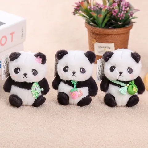 Süßes Panda Plüschtier Stofftier Tasche Anhänger Schlüsselanhänger Cartoon Puppe Weiches Spielzeug Kinder Geschenk