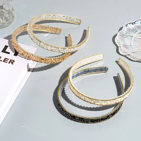 Minimalist Rhinestone Hair Hoop Sparkling Sequins Anti-Slip Hair Band Fashion Daily Party Hair Accessories For Women